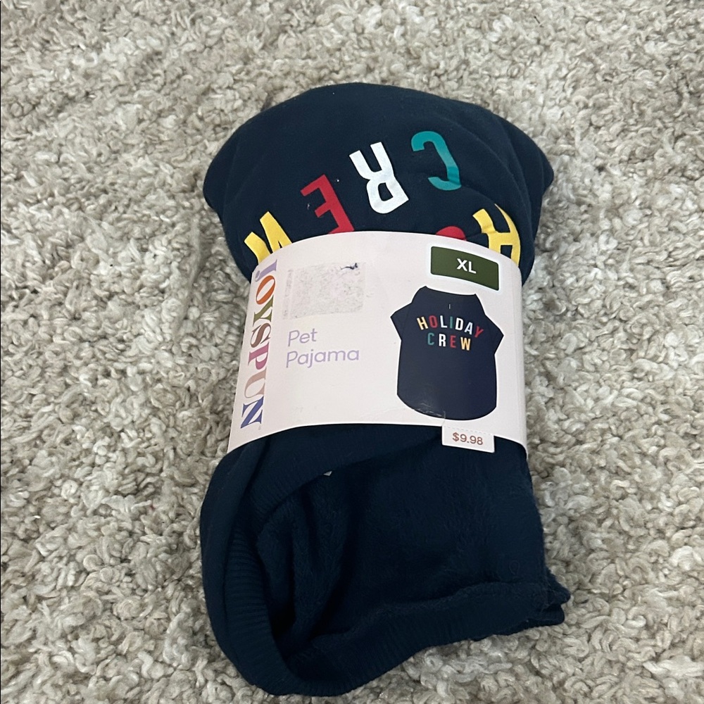 Holiday Crew Navy Pet Pajama XL